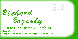 richard bozsoky business card